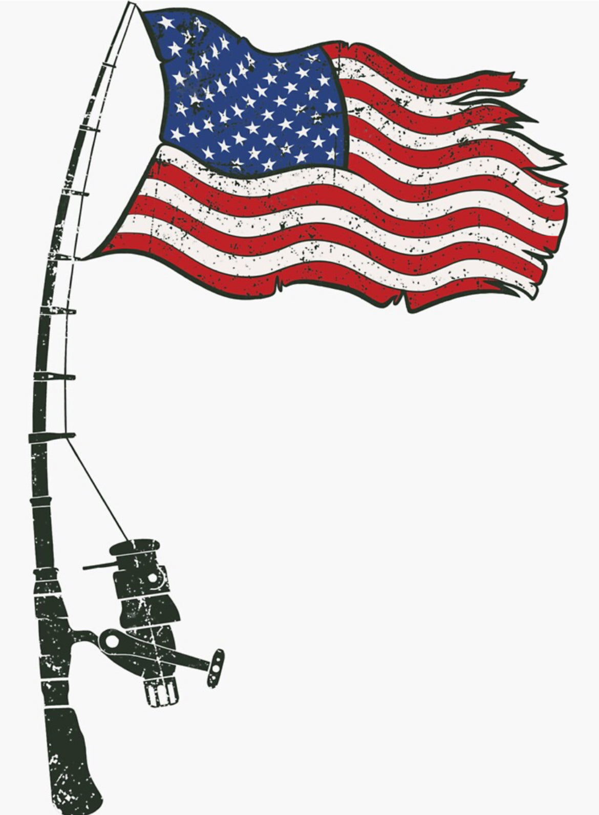 American Fishing Pole Sticker Free Hookers Fishing Brand American Fishing Pole Sticker Free Hookers Fishing Brand